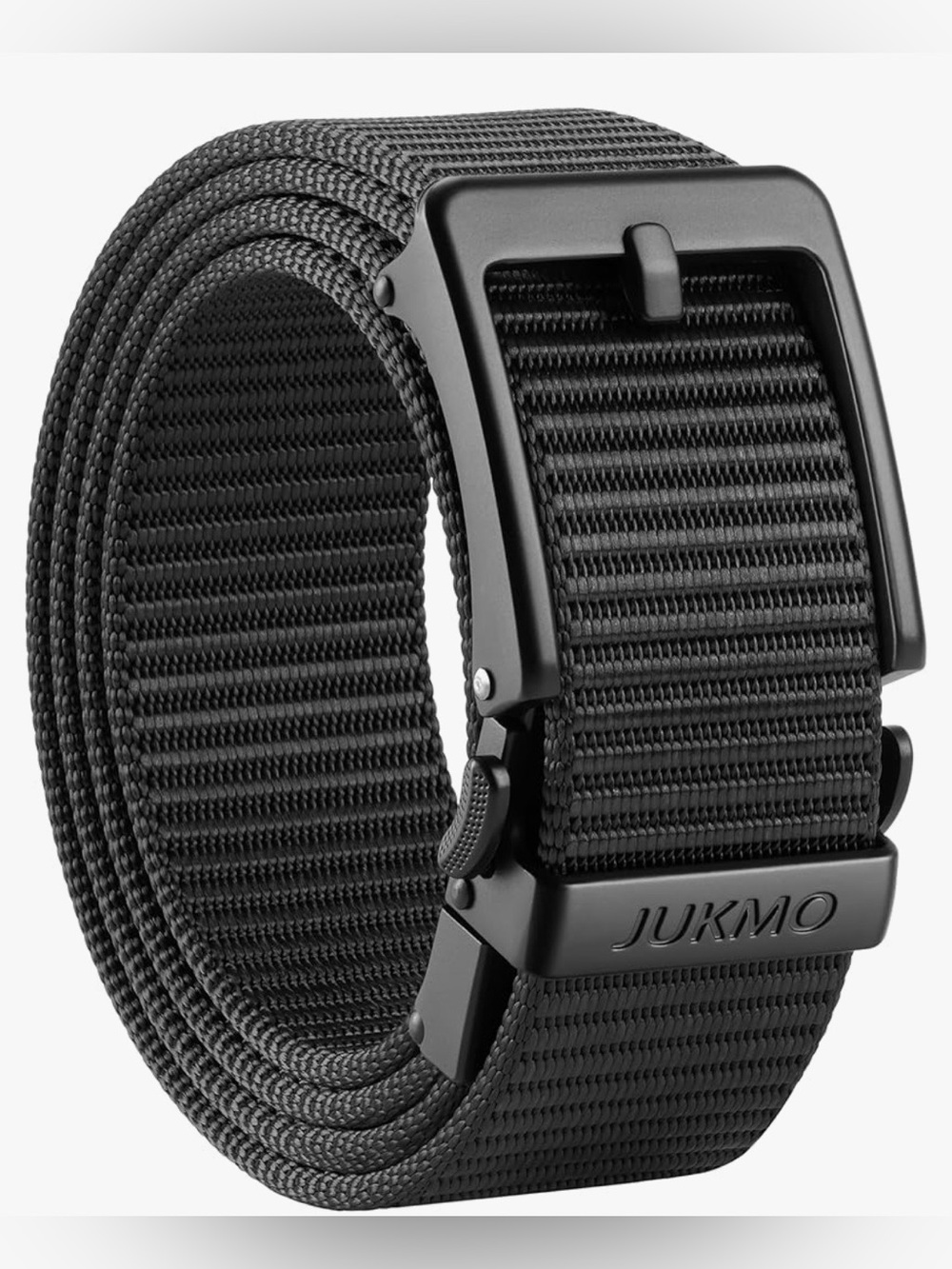 JUKMO Men’s Lg Black Tactical Belt Adjustable Rachet Buckle Trim To Fit 42”-46”
